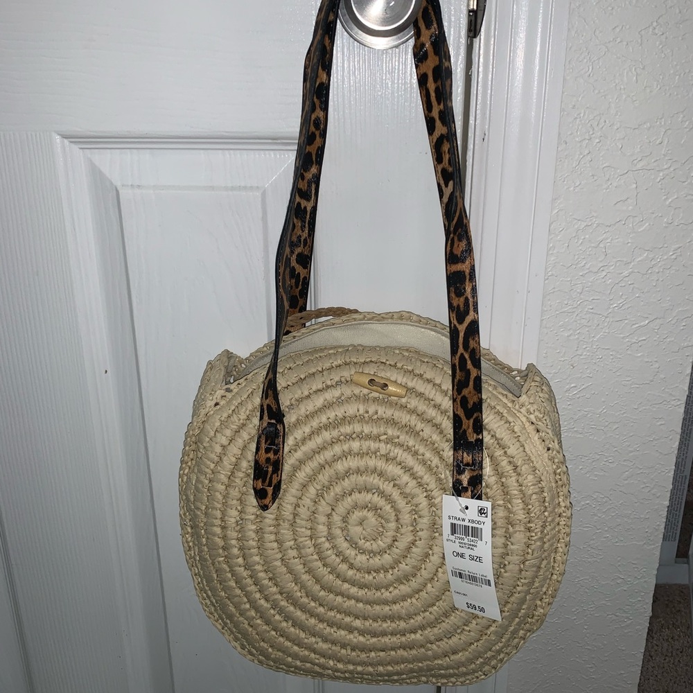 I.N.C. Round Straw Crossbody